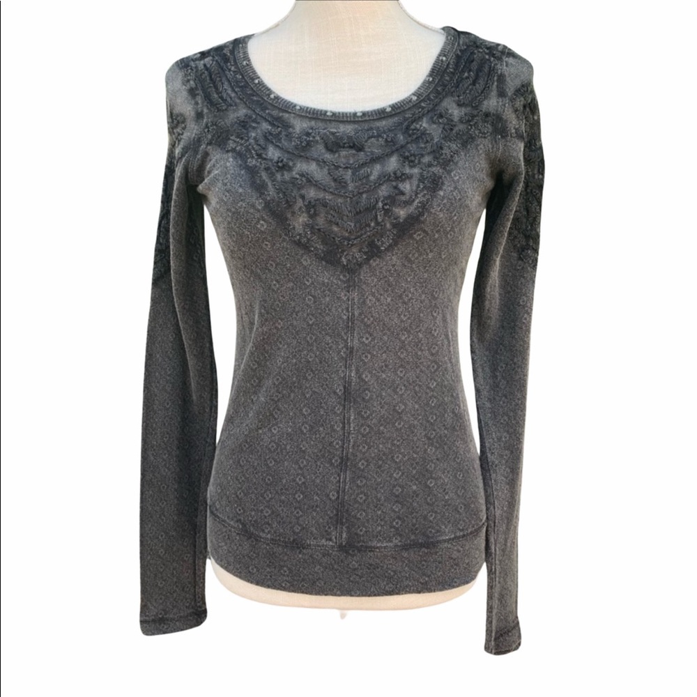 Free People Gun Metal Grey Top